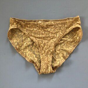 VINTAGE BONJOUR GOLD LACE PANTIES SIZE 6 / MEDIUM